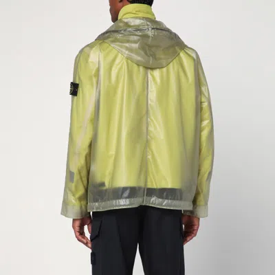 Stone Island Two-tone Fern-coloured Jacket In Translucent Polyurethane Men In Yellow