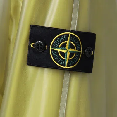 Stone Island Two-tone Fern-coloured Jacket In Translucent Polyurethane Men In Yellow