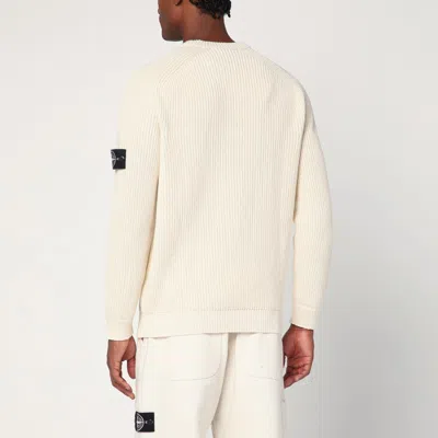 Stone Island White Crewneck Pullover In Neutral