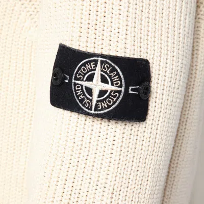 Stone Island White Crewneck Pullover In Neutral