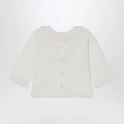 Bonpoint White Joliette Blouse With Ruffles In White