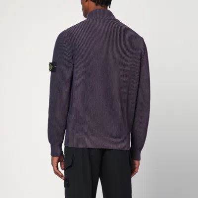Stone Island Zipped Cotton Cardigan In Amaranth Colour Men