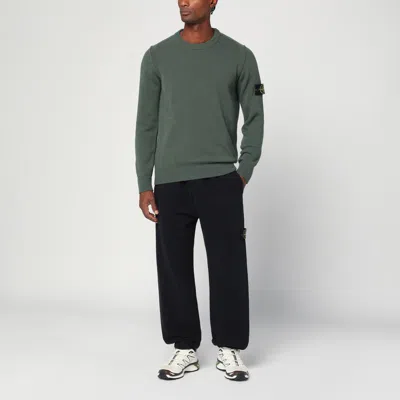 Stone Island Military Green Wool Blend Sweater In Green
