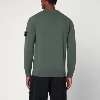 Stone Island Military Green Wool Blend Sweater In Green