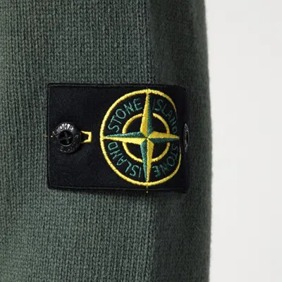 Stone Island Military Green Wool Blend Sweater In Green