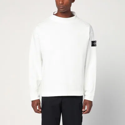 Stone Island Compass-badge Jersey-knit Jumper In White