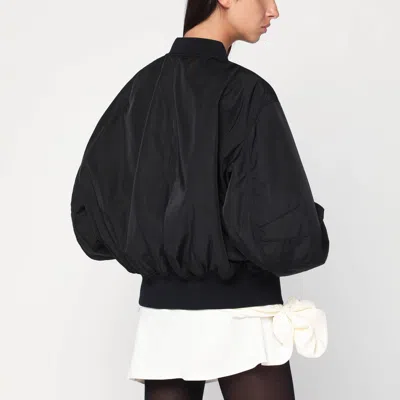 Attico Black Anja Zip Bomber