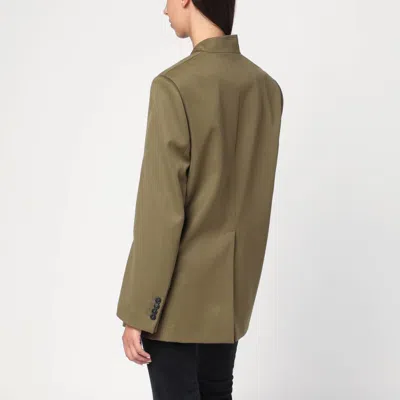 Attico Asymmetric Military Green Wool Jacket In Green
