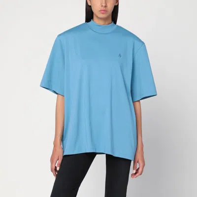 Attico Light Blue Cotton T-shirt In Blue