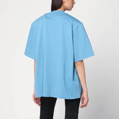 Attico Light Blue Cotton T-shirt In Blue