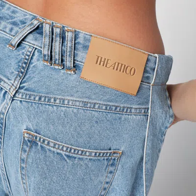 Attico Wide Light Blue Jeans With Ribbons