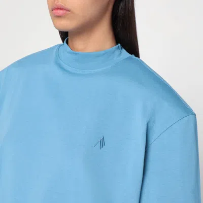 Attico Light Blue Cotton T-shirt In Blue