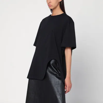 Attico Black Cotton T-shirt In Black