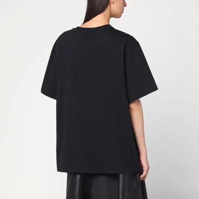 Attico Black Cotton T-shirt In Black