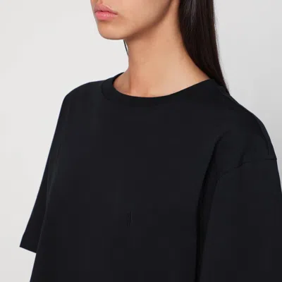 Attico Black Cotton T-shirt In Black