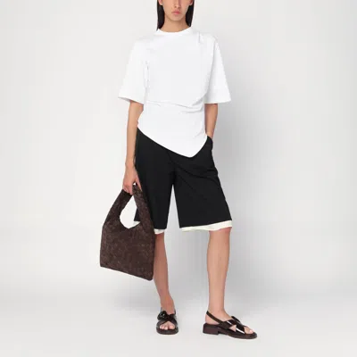 Rohe Asymmetrical White Organic Cotton Woven T-shirt In White