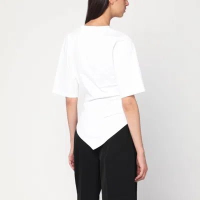 Rohe Asymmetrical White Organic Cotton Woven T-shirt In White