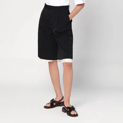 Rohe Black Double-layer Bermuda Shorts In Black