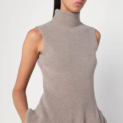 Rohe Sculptural Sleeveless Knitted Top Taupe Melange In Gray