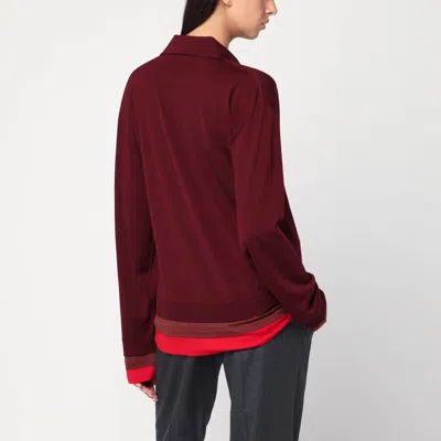 Stella Mccartney Layered Bordeaux Wool Polo
