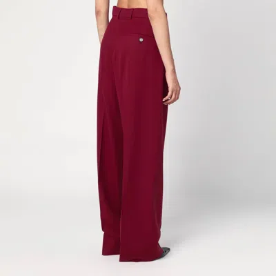 Stella Mccartney Wide Jazzberry-colored Wool Trousers In Burgundy