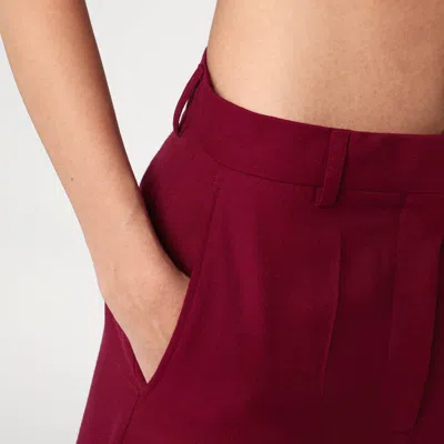 Stella Mccartney Wide Jazzberry-colored Wool Trousers In Burgundy