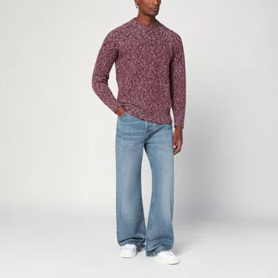 Drumohr Grape-coloured Pattern Wool Sweater In Multi