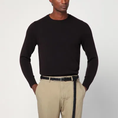 Drumohr Brushed Lambswool Sweater In Black