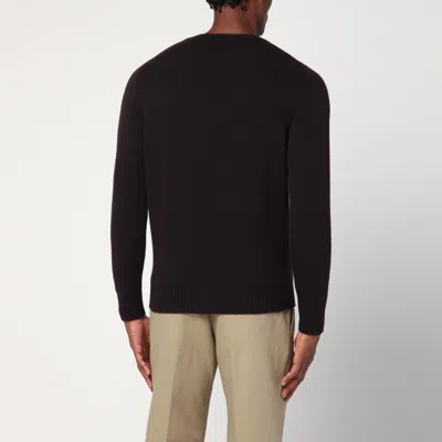 Drumohr Brushed Lambswool Sweater In Black