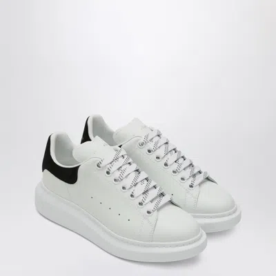 Alexander Mcqueen White Leather Sneakers With Black Suede Heel In White