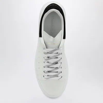 Alexander Mcqueen White Leather Sneakers With Black Suede Heel In White