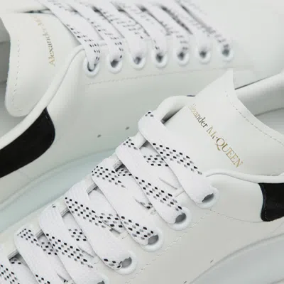 Alexander Mcqueen White Leather Sneakers With Black Suede Heel In White