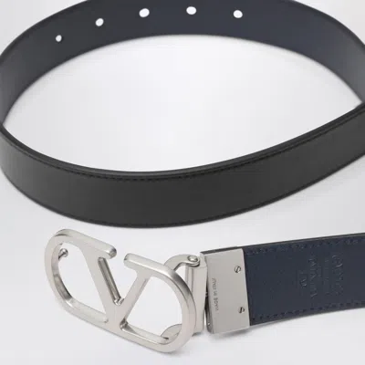Valentino Garavani Vlogo Signature Belt In Shiny Calfskin 30 Mm In Black