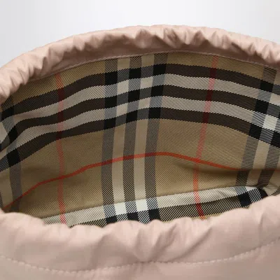 Burberry Reversible Pouch In Pink Nylon With Check Pattern Women