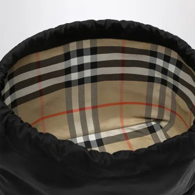 Burberry Reversible Pouch In Black Nylon With Check Pattern Women