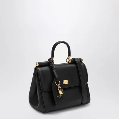 Dolce & Gabbana My Sicily Leather Shoulder Bag In Black