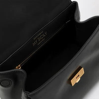 Dolce & Gabbana My Sicily Leather Shoulder Bag In Black