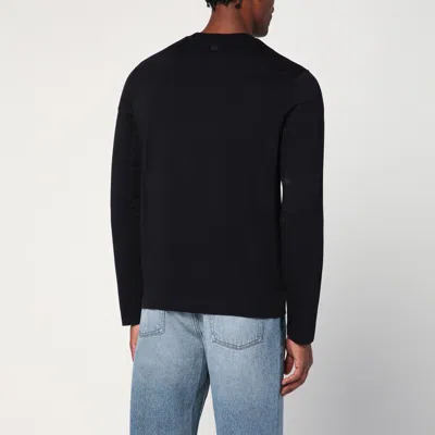 Ami Alexandre Mattiussi Black Crewneck Sweatshirt With Adc Embroidery In Cotton Blend Man In Black