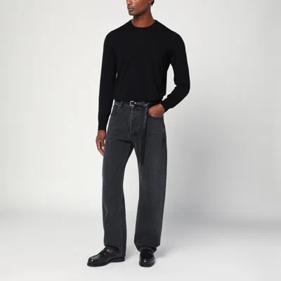Drumohr Black Wool Crew Neck Sweater