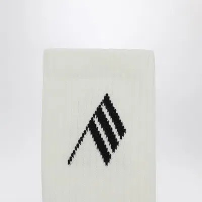 Attico Socks Milk/black With Logo