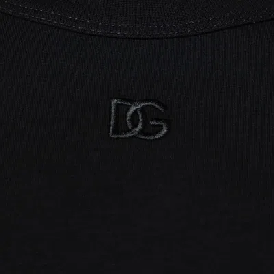 Dolce & Gabbana T-shirt With Logo Embroidery In Black