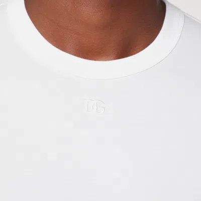 Dolce & Gabbana Dolce&gabbana White T-shirt With Logo Embroidery