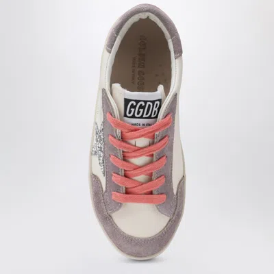 Golden Goose White Leather And Lilac Suede Super-star Sneakers