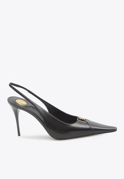 Saint Laurent Babylone Breteuil Slingback Pumps In Smooth Leather