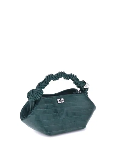 Ganni Women Bou Mini Crocodile Patent Leather Handbag