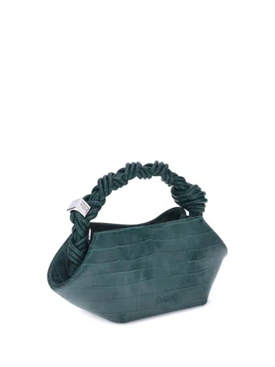Ganni Women Bou Mini Crocodile Patent Leather Handbag