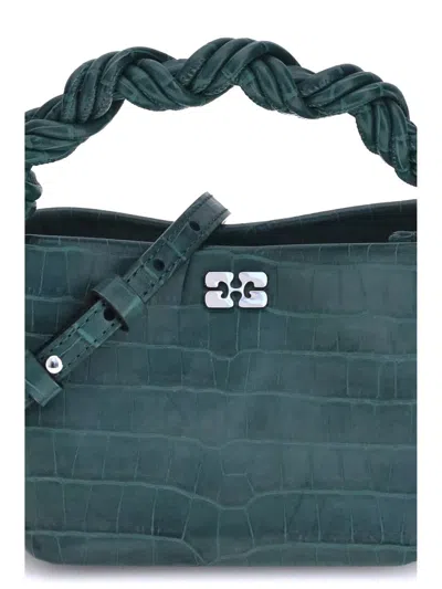 Ganni Women Bou Mini Crocodile Patent Leather Handbag