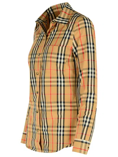 Burberry Long Sleeves Checked Shirt In Multi