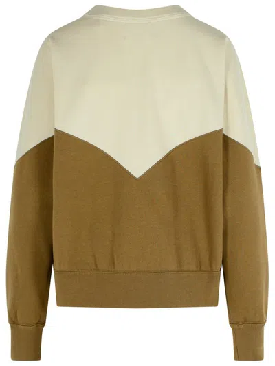 Isabel Marant Étoile Isabel Marant Etoile Two-tone Cotton Blend Houston Sweatshirt In Green