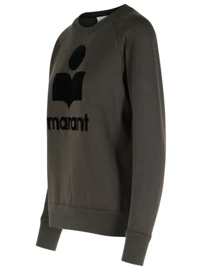 Isabel Marant Étoile 'millyny' Black Cotton Blend Sweatshirt In Brown